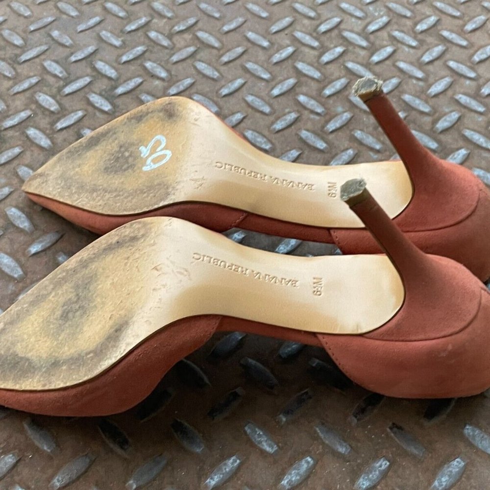 Banana Republic Women Heels Sandal Shoes Brown Leather Upper Pump Size 6.5M - Picture 9 of 10